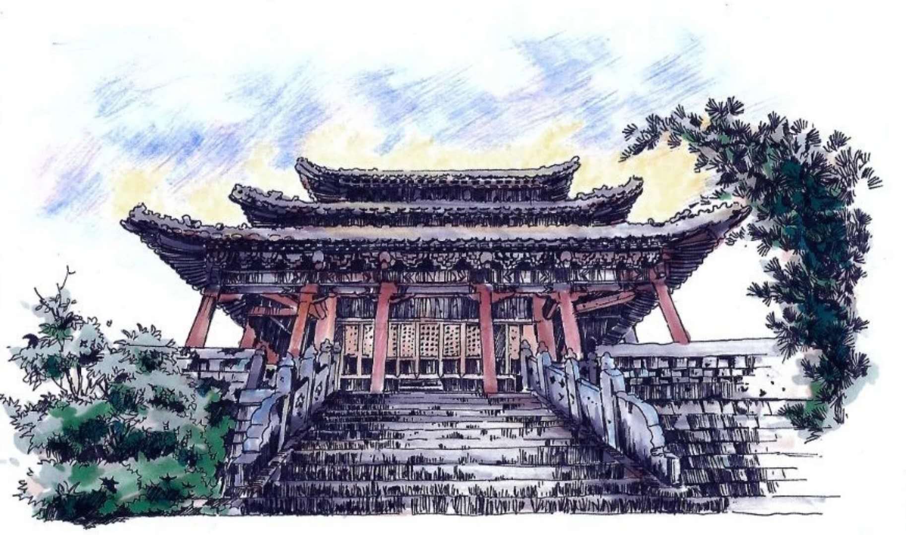 来河大上学后 他去开封的景区游玩 想买一套手绘的开封景区图 结果没